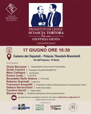 PROGETTO DI LEGGE SCIASCIA TORTORA: I PROSSIMI PASSI. ROMA 17 GIUGNO