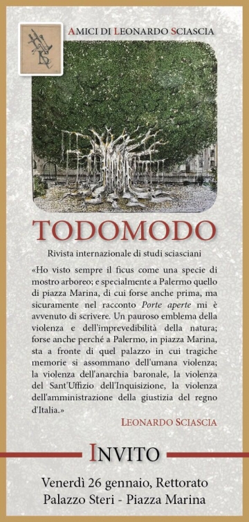 «TODOMODO» presentata a Palermo il 26 gennaio 2018